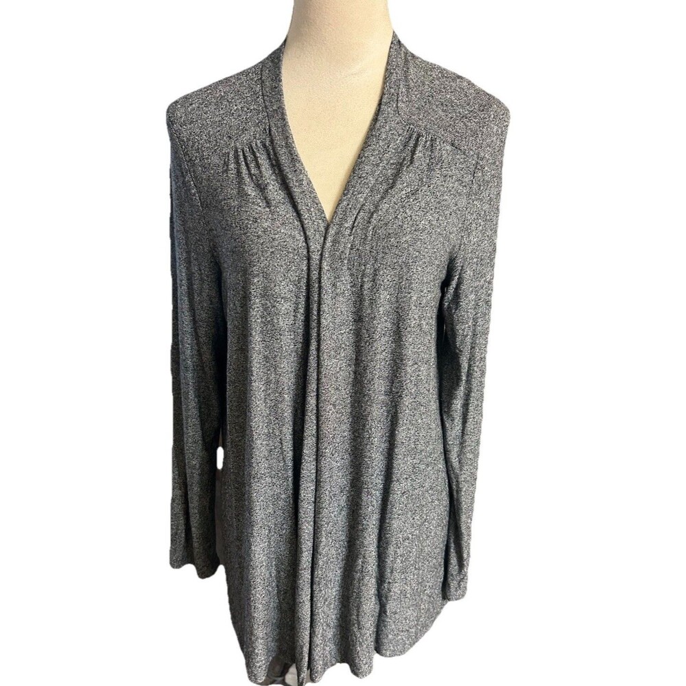 J.Jill Wearever Collection Open Cardigan Womens M Heather Gray Knit Stretch